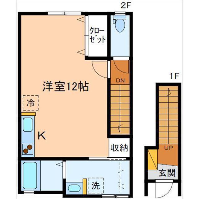 グランツ(ワンルーム/2階)の間取り写真