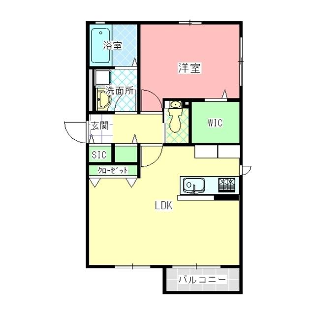 MAISON CEST LA VIE(1LDK/2階)の間取り写真