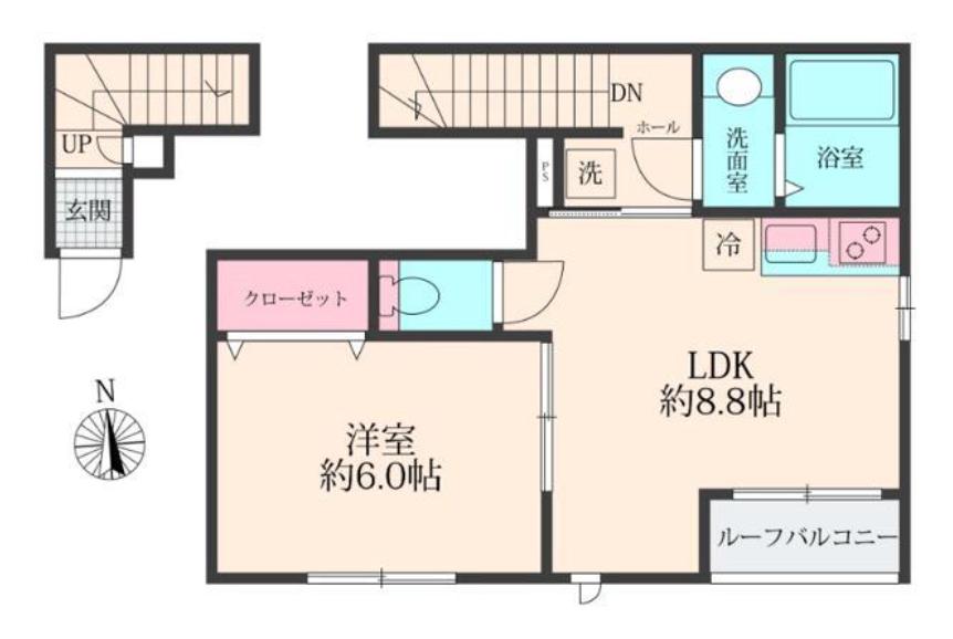 カーサ エスペランサII(1LDK/3階)の間取り写真