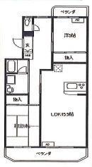 ペアシティ久喜壱番館(2LDK/1階)の間取り写真