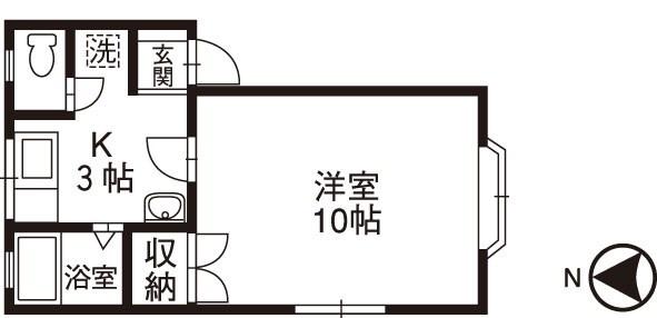 マーセルグランデ(1K/2階)の間取り写真