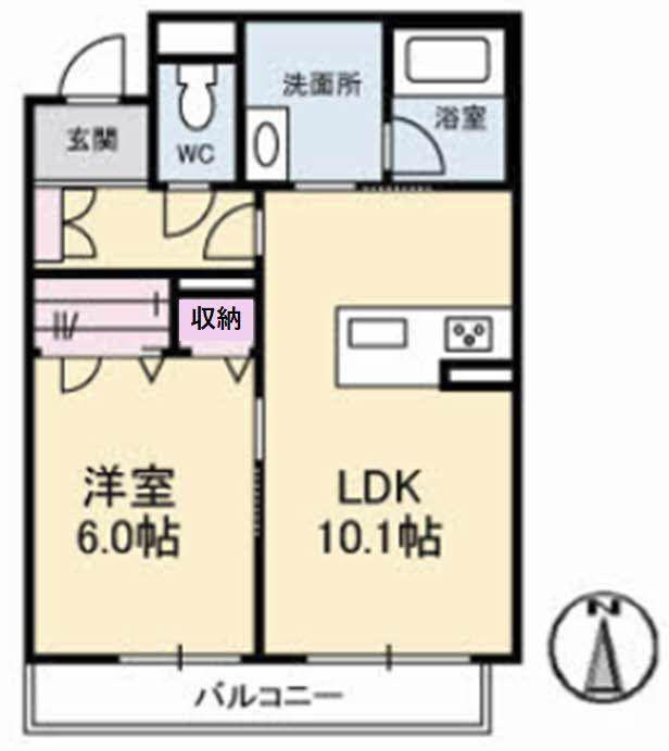 ブリリアントコート(1LDK/1階)の間取り写真