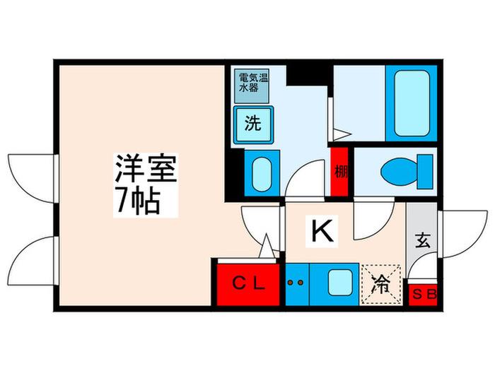 ココキューブ日暮里(1K/5階)の間取り写真