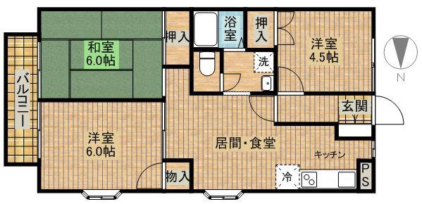 サウザンドコート(3LDK/1階)の間取り写真
