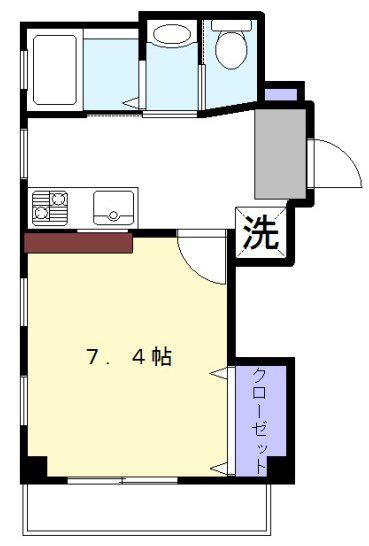 プラティス喜多見(1K/3階)の間取り写真