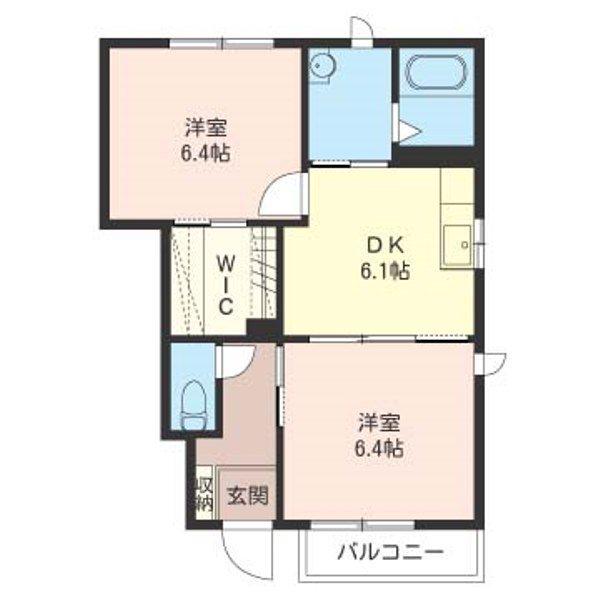 クレール参番館(2DK/1階)の間取り写真