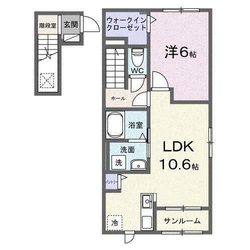 ルークス(1LDK/2階)の間取り写真