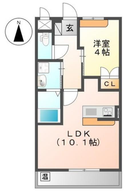 サンライズ戸田(1LDK/2階)の間取り写真