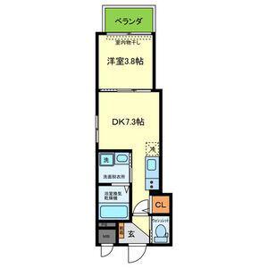 YUMAISON ウエスト(1DK/1階)の間取り写真