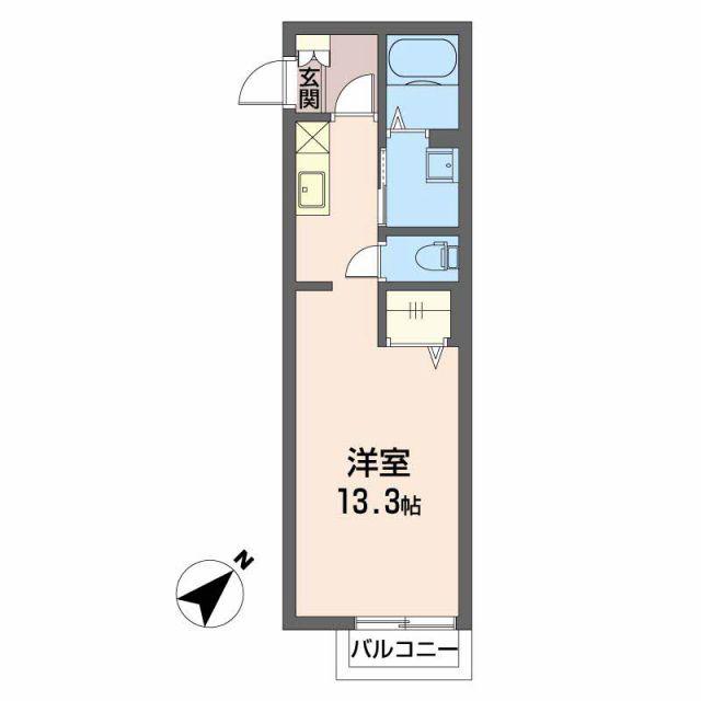 アンソレイユ(ワンルーム/2階)の間取り写真
