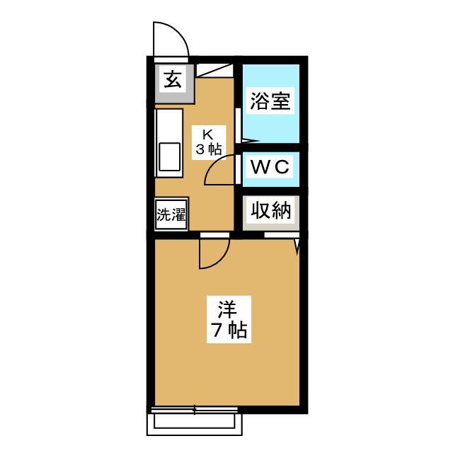 ハイツMIYOSHI III(1K/2階)の間取り写真