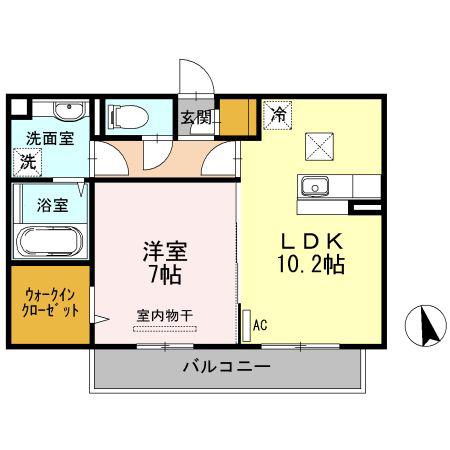 リバーパーク I(1LDK/1階)の間取り写真