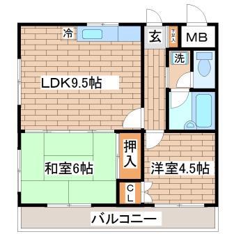 シーサイドヴィラヒラノ(2LDK/8階)の間取り写真