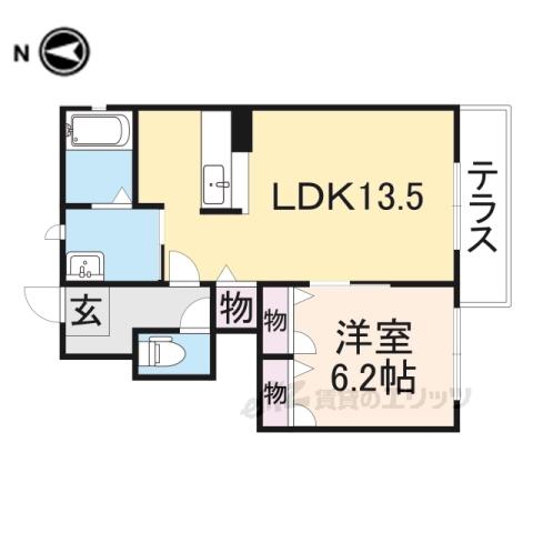 アンジェロC(1LDK/1階)の間取り写真