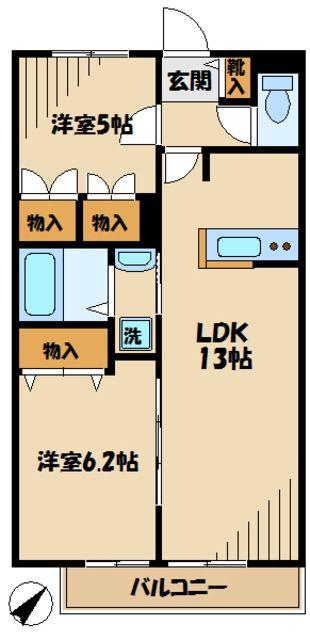 LE CIEL(2LDK/3階)の間取り写真