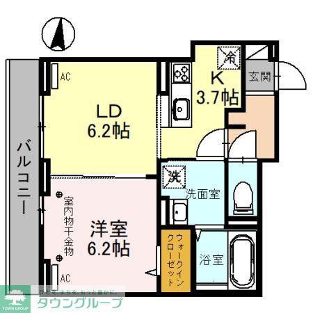 ウィングランデ(1LDK/3階)の間取り写真