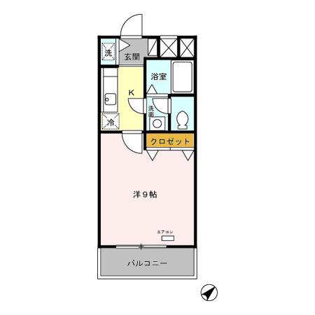 ヒルトップ成増(1K/2階)の間取り写真