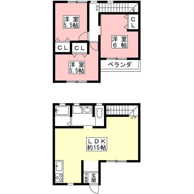 南陽荘(3LDK/1階)の間取り写真