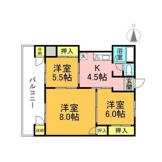 図景ヒルズ(3K/5階)の間取り写真