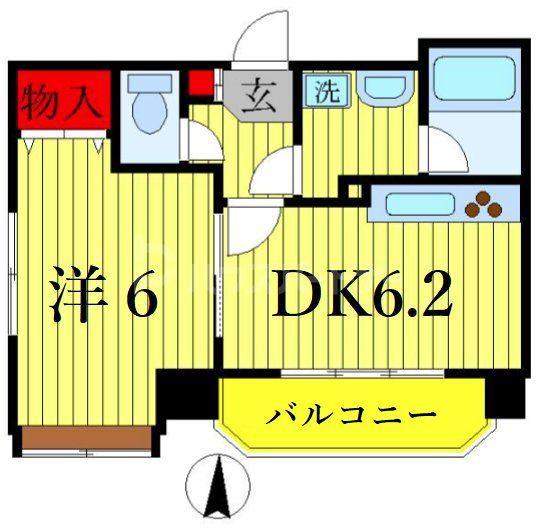 エスペランサ(1DK/3階)の間取り写真