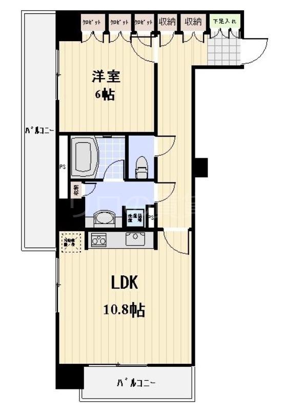 ジョイスコート(1LDK/13階)の間取り写真