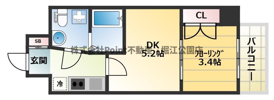N°77HANATEN002(1DK/13階)の間取り写真