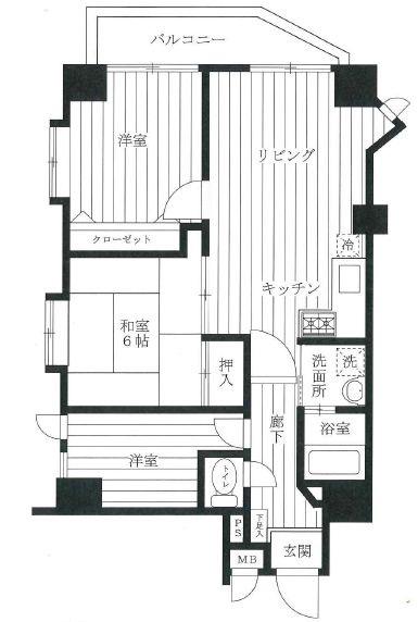 セントヒルズ北千住(3LDK/9階)の間取り写真