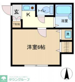 サンライト(1K/1階)の間取り写真