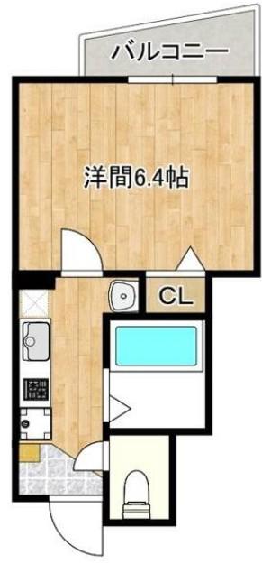 リルシア王子(1K/2階)の間取り写真