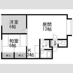 宮崎ハイツII(2LDK/2階)の間取り写真