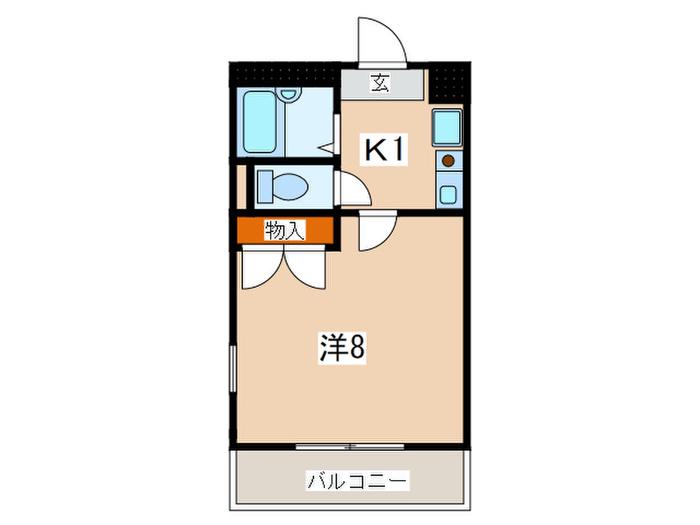 社家小町弐番館(1K/1階)の間取り写真