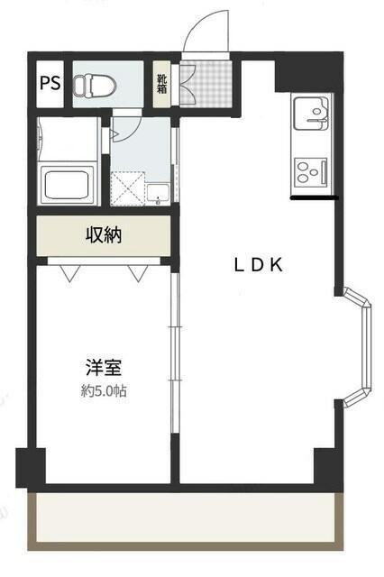 ファーストクラス海老名第3(1LDK/3階)の間取り写真