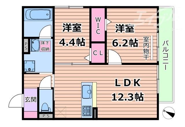 D-RESIDENCE岡町(2LDK/1階)の間取り写真