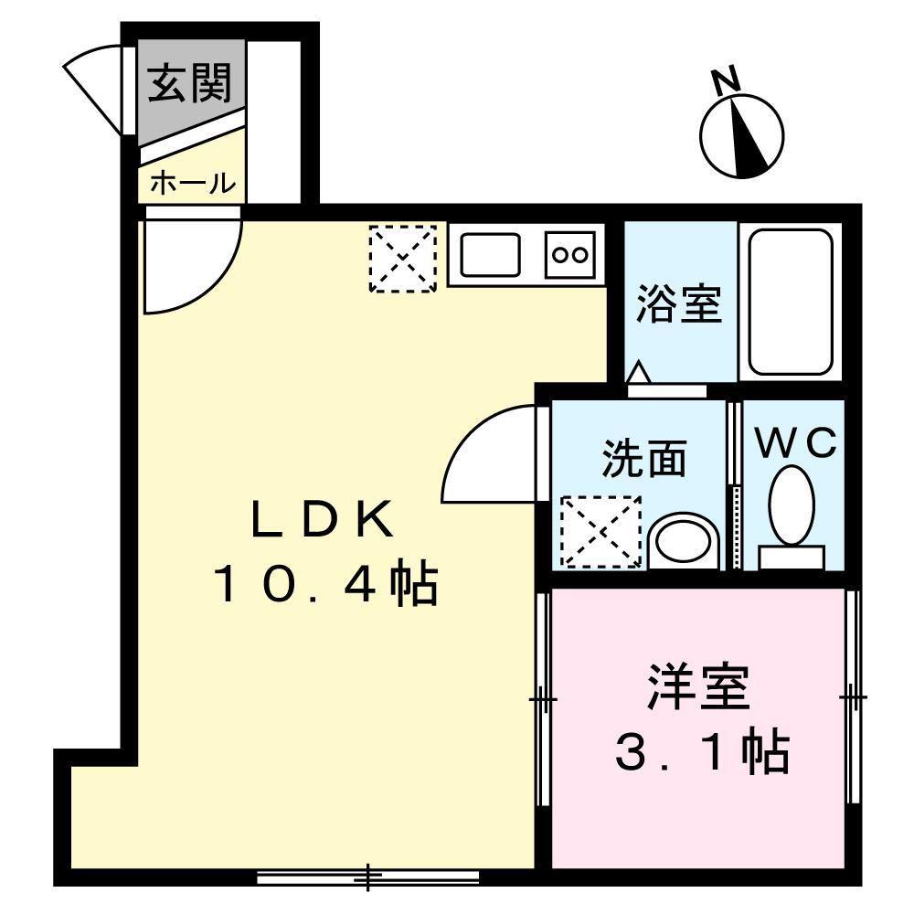メゾン・ド・サリュー(1LDK/2階)の間取り写真