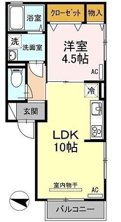 LALUCE下井草(1LDK/2階)の間取り写真