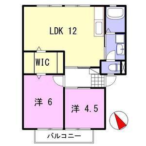 ハイツしらさぎ(2LDK/2階)の間取り写真