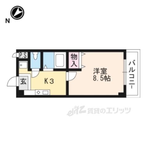 APEX FLAT(1K/4階)の間取り写真