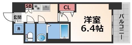 グランカーサ高井田(1K/12階)の間取り写真
