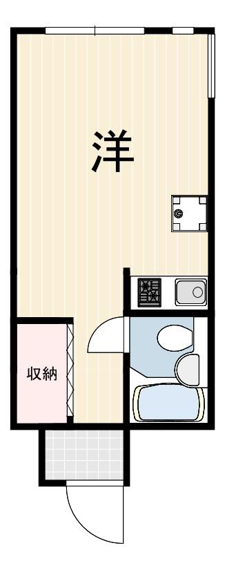 フラッツ塚口(ワンルーム/2階)の間取り写真