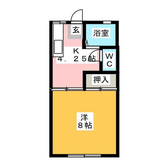 サニーテラス裕(1K/1階)の間取り写真