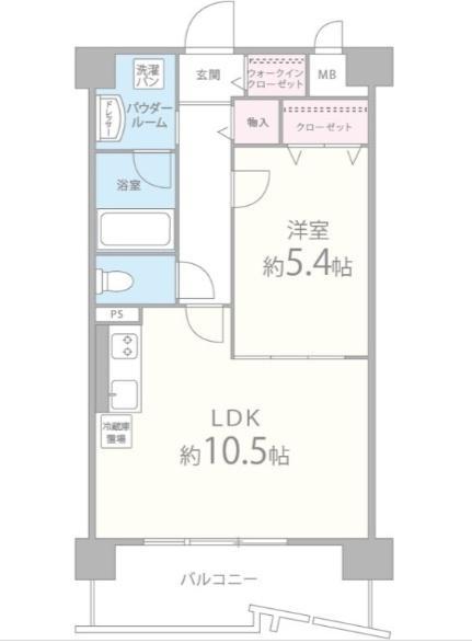 カンマキーノ6F(1LDK/6階)の間取り写真
