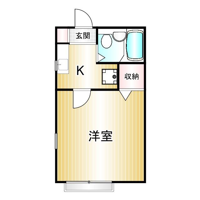 エスポワールB(1K/2階)の間取り写真