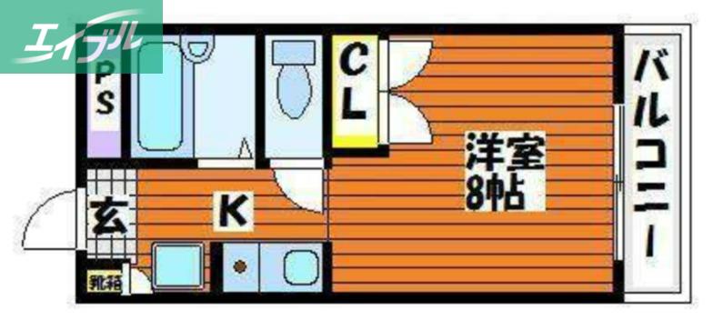 かずみね(1K/1階)の間取り写真