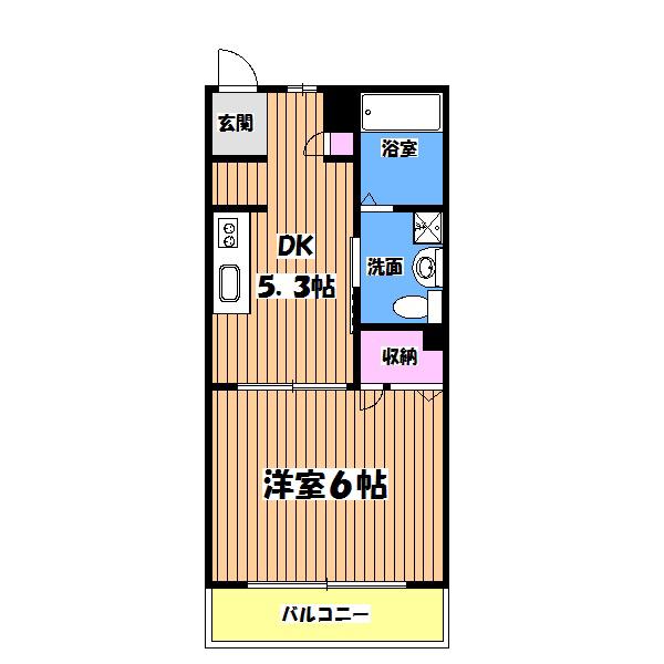 フレイル(1DK/1階)の間取り写真