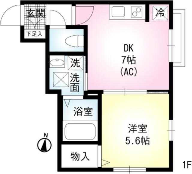 SUNアメージング(1DK/1階)の間取り写真