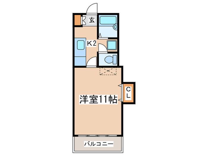 エクレールヤクモ(1K/1階)の間取り写真