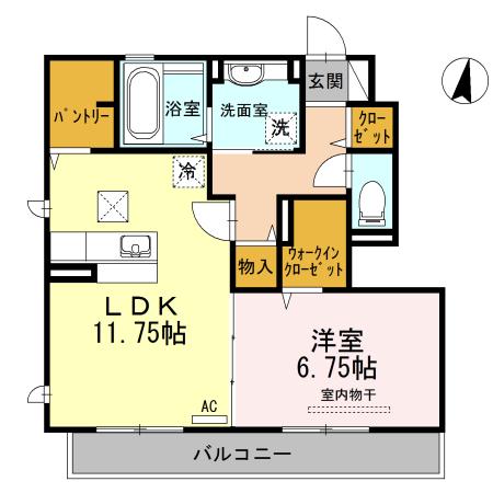 京ROYAL002(1LDK/1階)の間取り写真