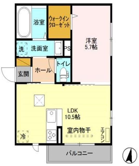 ディアコート(1LDK/3階)の間取り写真
