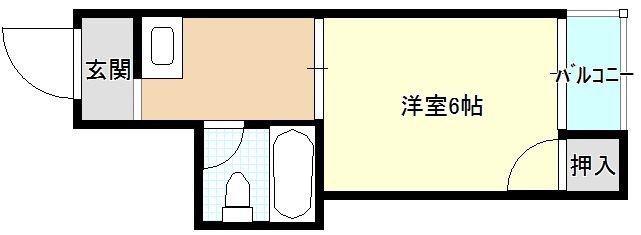 リトルアーバン(1DK/4階)の間取り写真