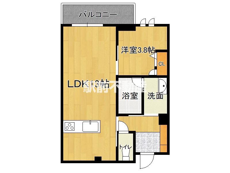 西新ステラレジデンス(1LDK/3階)の間取り写真